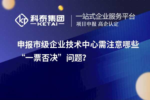 申報市級企業技術中心需注意哪些“一票否決”問題？