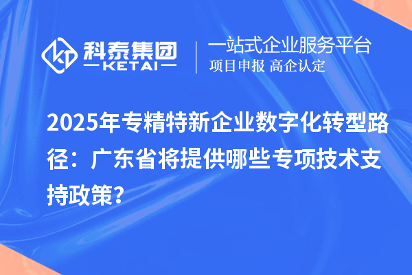 2025年專精特新企業數字化轉型路徑：廣東省將提供哪些專項技術支持政策？