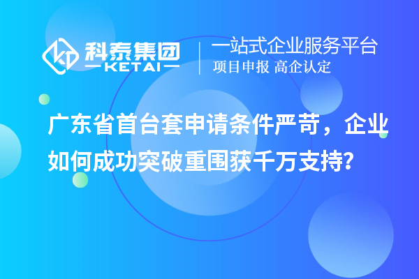 廣東省首臺套申請條件嚴苛，企業(yè)如何成功突破重圍獲千萬支持？