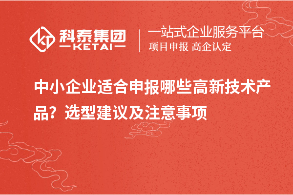中小企業適合申報哪些高新技術產品？選型建議及注意事項