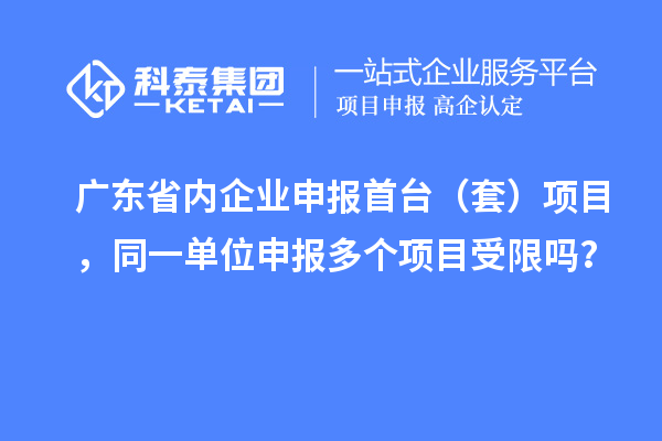 廣東省內(nèi)企業(yè)申報首臺（套）項目，同一單位申報多個項目受限嗎？