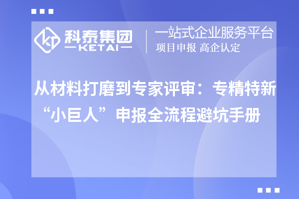 從材料打磨到專家評審：專精特新“小巨人”申報全流程避坑手冊