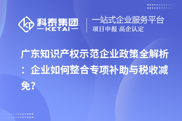 廣東知識產權示范企業政策全解析:企業如何整合專項補助與稅收減免?