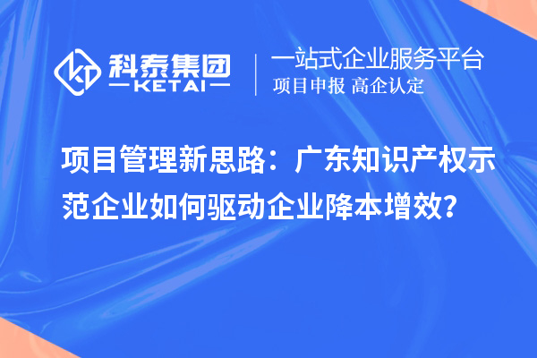 項目管理新思路:廣東知識產權示范企業如何驅動企業降本增效?