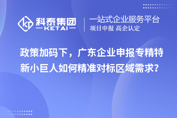 政策加碼下，廣東企業申報專精特新小巨人如何精準對標區域需求？