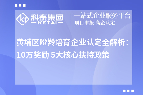 黃埔區(qū)瞪羚培育企業(yè)認(rèn)定全解析:10萬獎勵+5大核心扶持政策