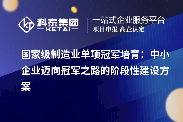 國家級制造業單項冠軍培育：中小企業邁向冠軍之路的階段性建設方案