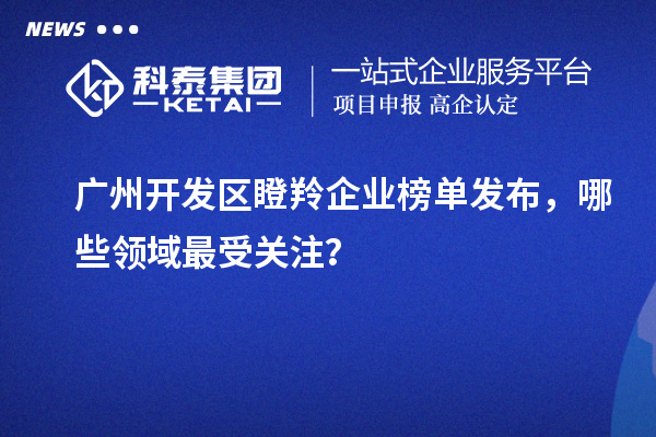 廣州開發區瞪羚企業榜單發布,哪些領域最受關注?