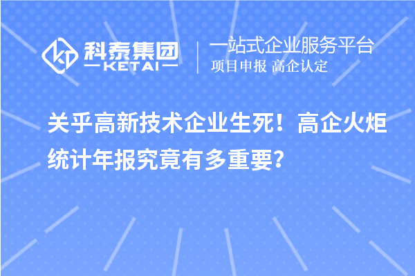 關乎高新技術企業生死！高企火炬統計年報究竟有多重要？