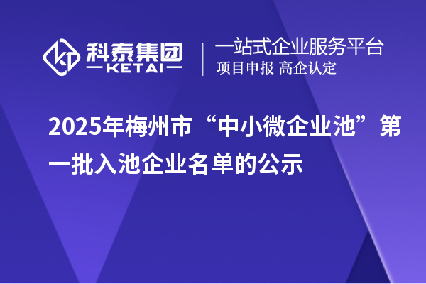 2025年梅州市“中小微企業池”第一批入池企業名單的公示