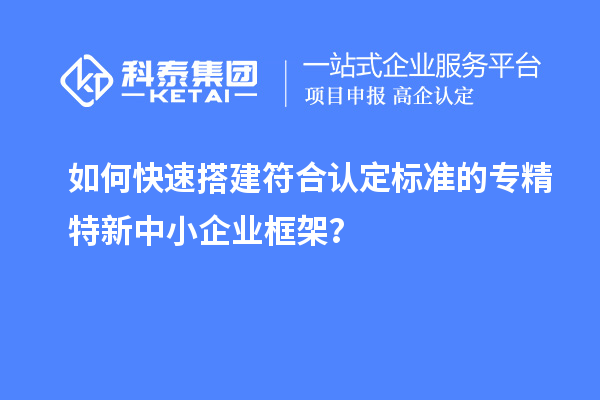 如何快速搭建符合認定標準的專精特新中小企業框架？