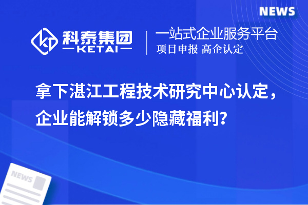 拿下湛江工程技術研究中心認定，企業能解鎖多少隱藏福利？