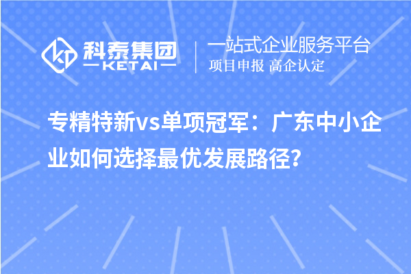 專精特新 vs 單項冠軍：廣東中小企業如何選擇最優發展路徑？