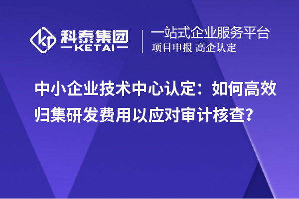 中小企業技術中心認定：如何高效歸集研發費用以應對審計核查？