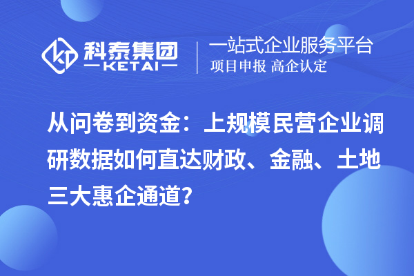 從問卷到資金：上規(guī)模民營企業(yè)調(diào)研數(shù)據(jù)如何直達(dá)財(cái)政、金融、土地三大惠企通道？