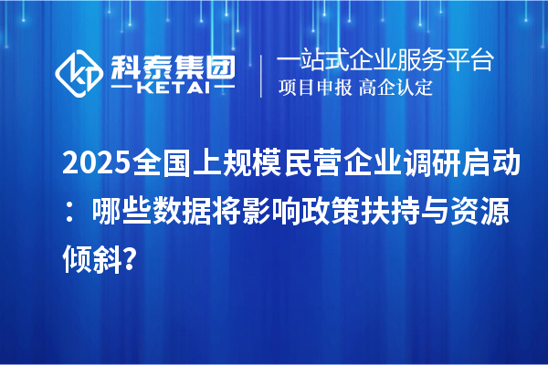 2025全國上規模民營企業調研啟動：哪些數據將影響政策扶持與資源傾斜？