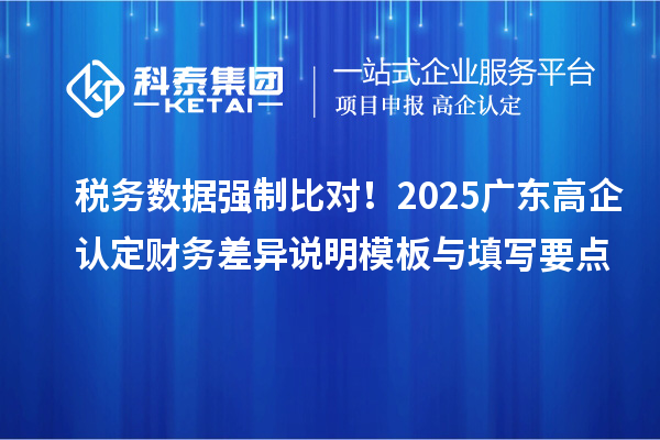 稅務數(shù)據(jù)強制比對！2025廣東高企認定財務差異說明模板與填寫要點
