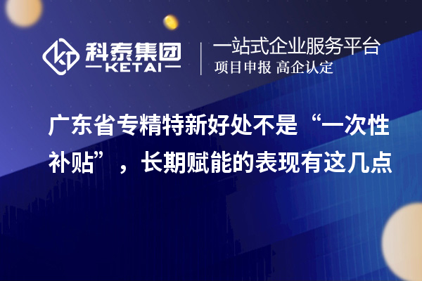 廣東省專精特新小巨人好處不是“一次性補貼”,長期賦能的表現有這幾點