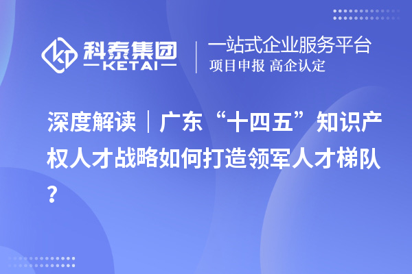 深度解讀|廣東“十四五”知識產(chǎn)權(quán)人才戰(zhàn)略如何打造領(lǐng)軍人才梯隊?