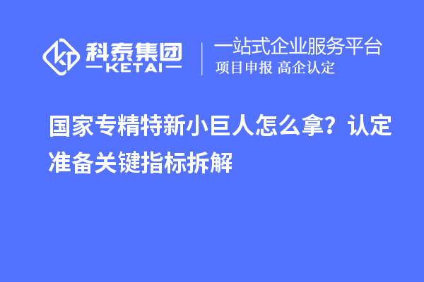 國家專精特新小巨人怎么拿？認(rèn)定準(zhǔn)備關(guān)鍵指標(biāo)拆解