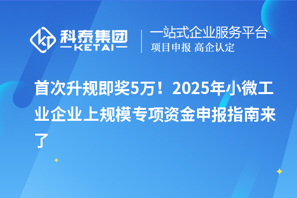 首次升規即獎5萬！2025年小微工業企業上規模專項資金申報指南來了