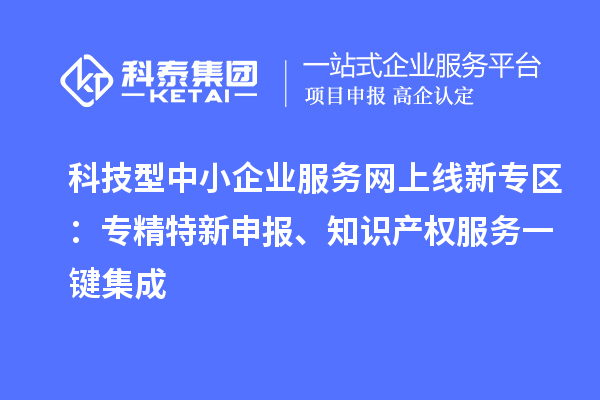 科技型中小企業服務網上線新專區：專精特新申報、知識產權服務一鍵集成
