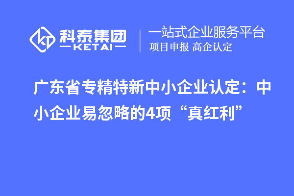 廣東省專精特新中小企業(yè)認定:中小企業(yè)易忽略的4項“真紅利”