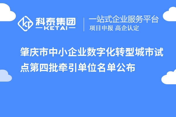肇慶市中小企業數字化轉型城市試點第四批牽引單位名單公布
