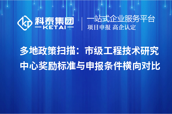 多地政策掃描：市級工程技術研究中心獎勵標準與申報條件橫向對比