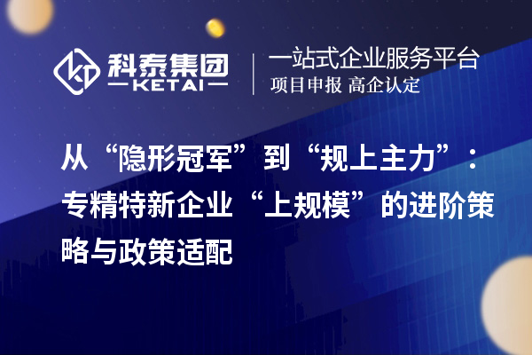 從“隱形冠軍”到“規上主力”：專精特新企業“上規模”的進階策略與政策適配