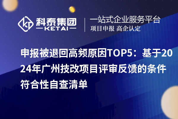 申報被退回高頻原因TOP5：基于2024年廣州技改項目評審反饋的條件符合性自查清單