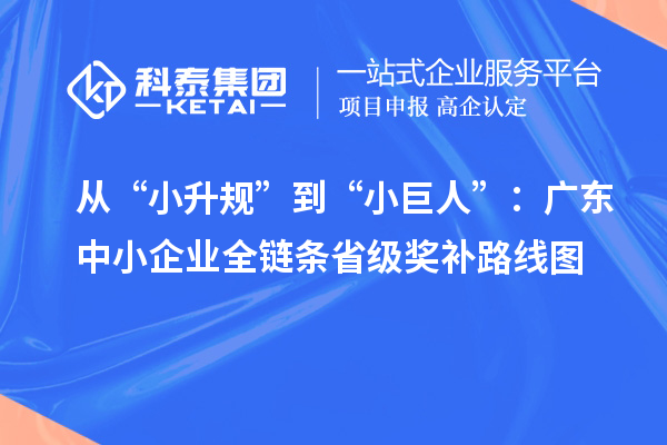 從“小升規(guī)”到“小巨人”：廣東中小企業(yè)全鏈條省級獎補路線圖