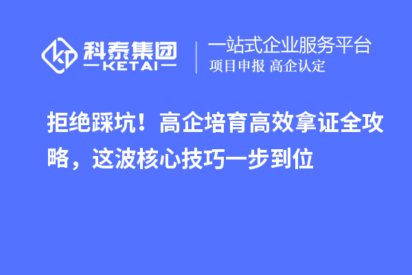 拒絕踩坑！高企培育高效拿證全攻略，這波核心技巧一步到位