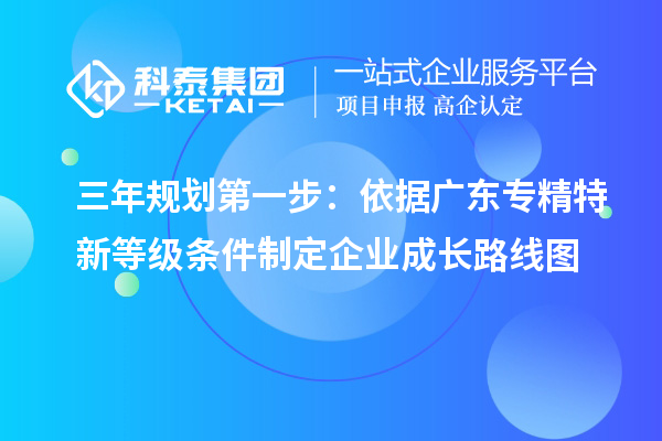 三年規劃第一步：依據廣東專精特新等級條件制定企業成長路線圖