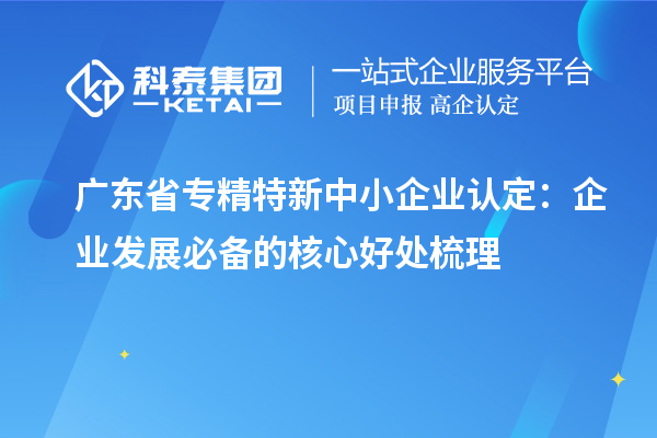 廣東省專精特新中小企業認定：企業發展必備的核心好處梳理