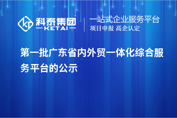 第一批廣東省內外貿一體化綜合服務平臺的公示